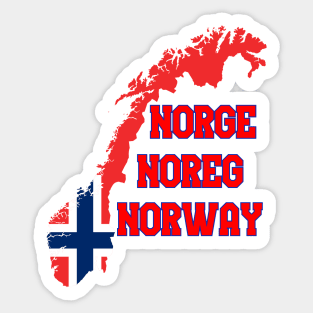 Norway flag & map Sticker